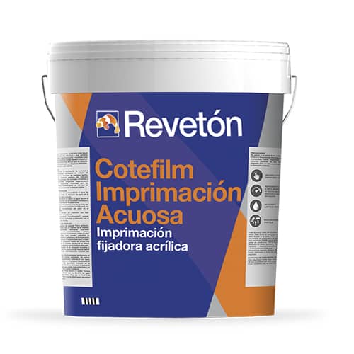 1358_COTEFILM-IMPRIMACION-ACUOSA-259.jpg Envase de pintura Revetón Cotefilm Imprimación Acuosa, ideal para la fijación de superficies con base acrílica.