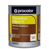 Lata de barniz sintético Procobar Filtro10 de Procolor, ideal para acabados de alta calidad en superficies de madera y metal.