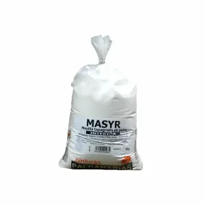 Bolsa de 5 kg de masilla tapagrieta en polvo MASYR, ideal para trabajos de interior en construcción y reparación de superficies.