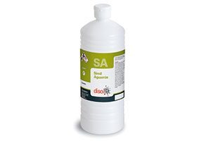 Botella de producto de limpieza desinfectante "SA" de la marca Cleantek, diseñada para uso en superficies. Ideal para mantener la higiene en espacios comerciales y domésticos.