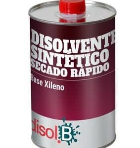 Lata de disolvente sintético de secado rápido, base xileno, ideal para trabajos de pintura y limpieza en aplicaciones industriales.