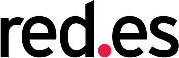Logo de red.es, la entidad pública que promueve la transformación digital en España, con un diseño moderno en colores negro y rojo.
